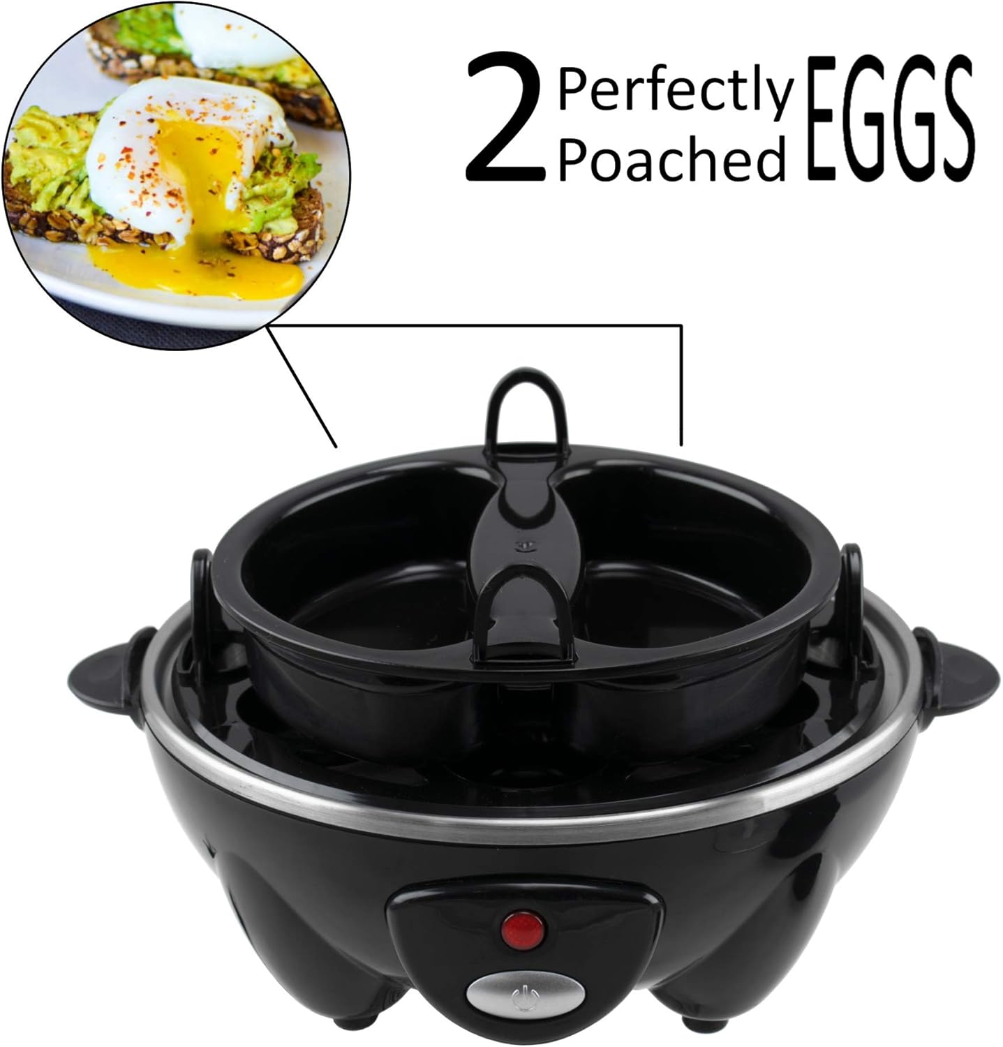 Brentwood TS-1045BK Appliances – Olla eléctrica para huevos con apagado automático (negro), talla única