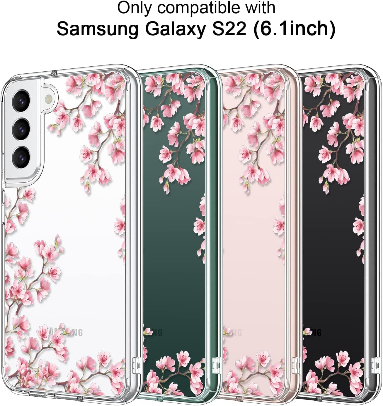 ICEDIO Funda para Samsung Galaxy S22, delgada, transparente, con diseños de moda, para niñas y mujeres, funda protectora duradera y resistente para