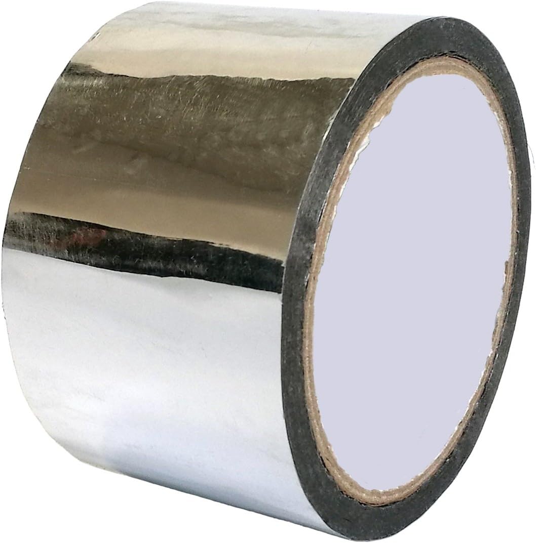 Cinta metálica de espejo cinta adhesiva adhesiva para bricolaje, cintas decorativas, 2.4 pulgadas x 55 yardas (plateado)