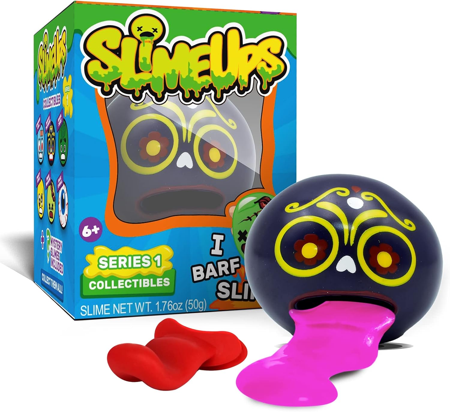 BB SCIENCE Slime ups 3.2In Round Expression Stress Ball, Novelty Stress Relief Squeeze Toys, Tricky Play Fidget Toys, Vent Decompression Slime Ball