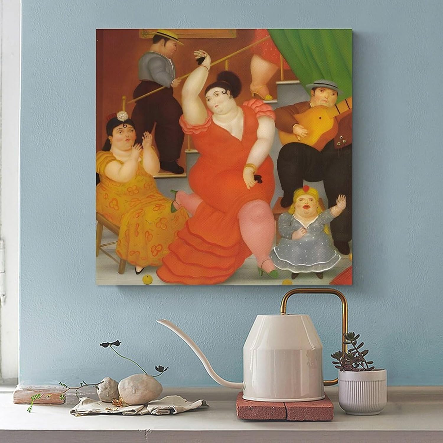 YWVWY Flamenco por Fernando Botero – Póster artístico de humor vívido y llamativo de cuerpo completo, póster para decoración del hogar, arte de