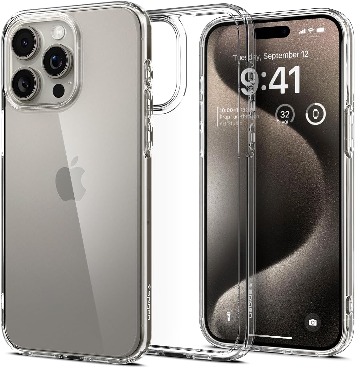 Spigen Funda ultra híbrida diseñada para iPhone 15 Pro (2023), antiamarilleo protección de grado militar – Transparente