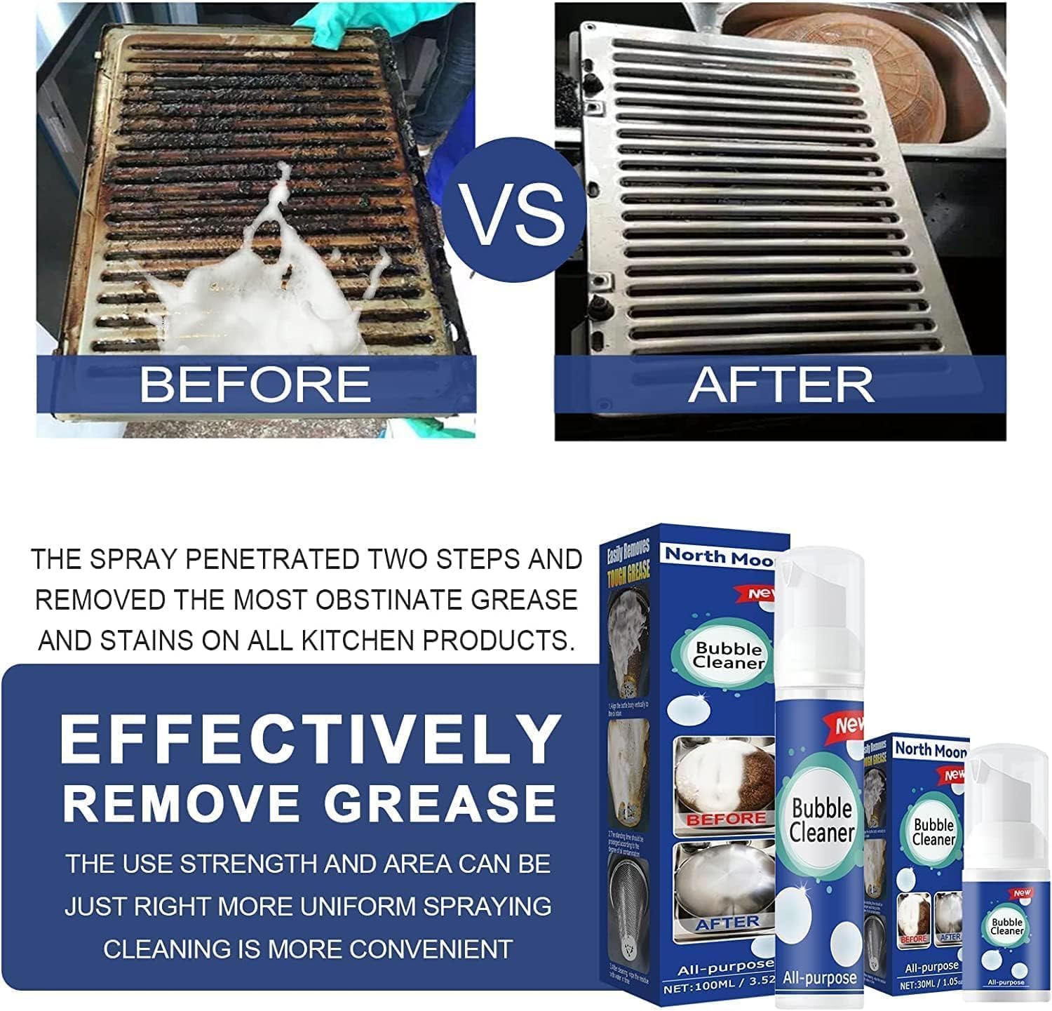 Limpiador superespumoso, limpiador de espuma multiusos súper potente, kit de eliminación de manchas para cocina, spray de espuma limpiador de