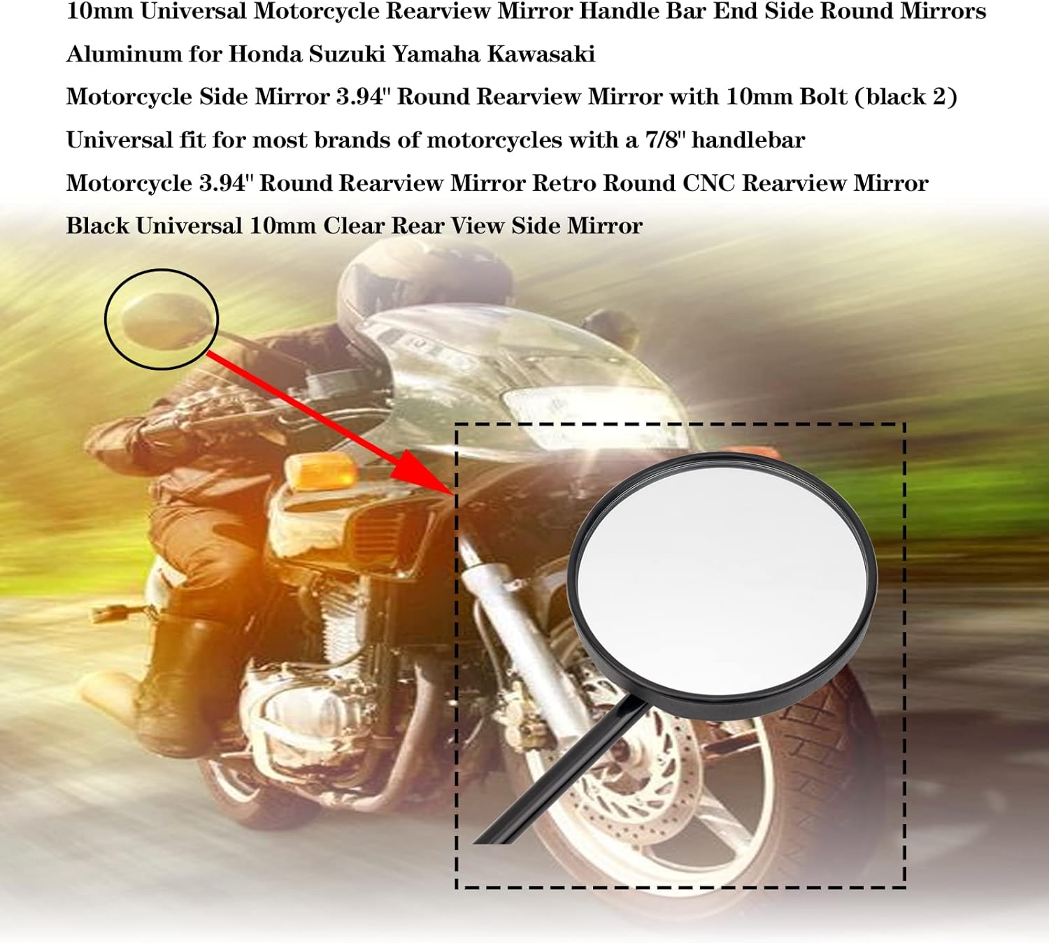 Road Passion Ajuste universal para la mayoría de marcas de motocicletas con un manillar de 78 pulgadas para Honda Suzuki Yamaha Kawasaki