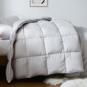 Homemate Edredón de plumón de ganso tamaño King, relleno de edredón de plumón gris, caja deflectora, para todas las estaciones, edredón de plumón Homemate Edredón de plumón de ganso tamaño King, relleno de edredón de plumón gris, caja deflectora, para todas las estaciones, edredón de plumón