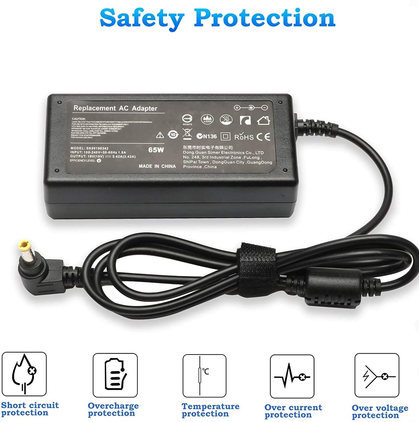 Samsung – Cargador adaptador para Samsung Galaxy Bang Ac CR600-013US CR600-017US CR600-076US, MSI CR600-234US CR620-030US CR620-031US, MSI