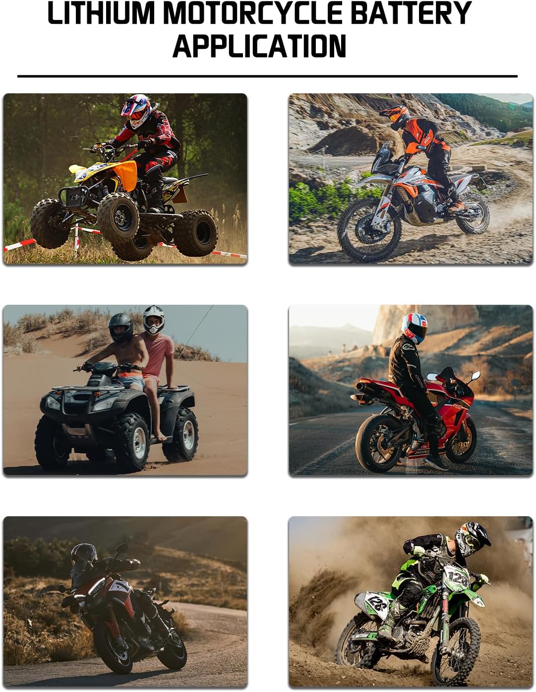 Batería de litio Powersports batería LiFePO4 Batería de arranque del motor (SD-YTX14-BS-nuevo) Compatible con ATV, UTV, Jet Ski, Quad, cortacésped,