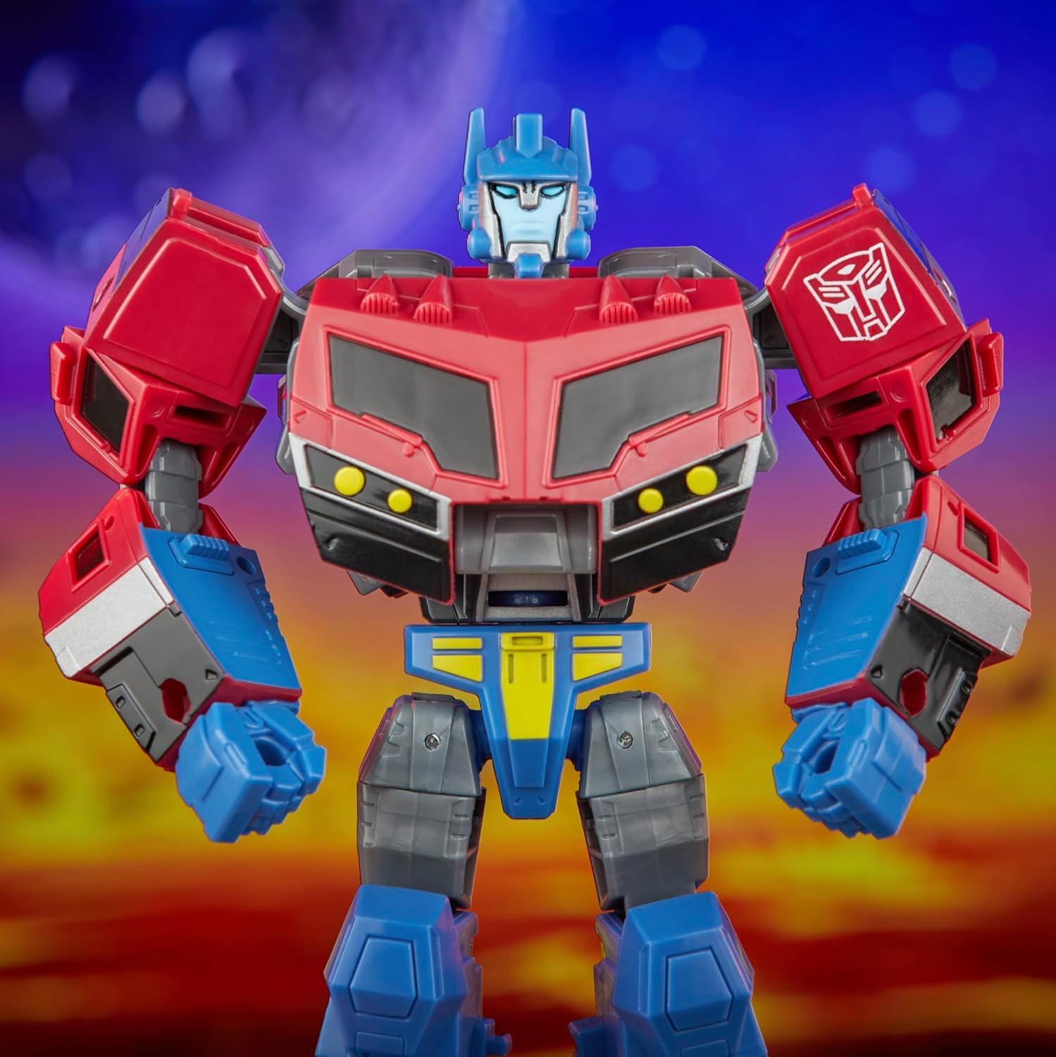 Transformers Legacy United Voyager Class Animated Universe Optimus Prime, figura de acción de conversión de 7 pulgadas, 8+