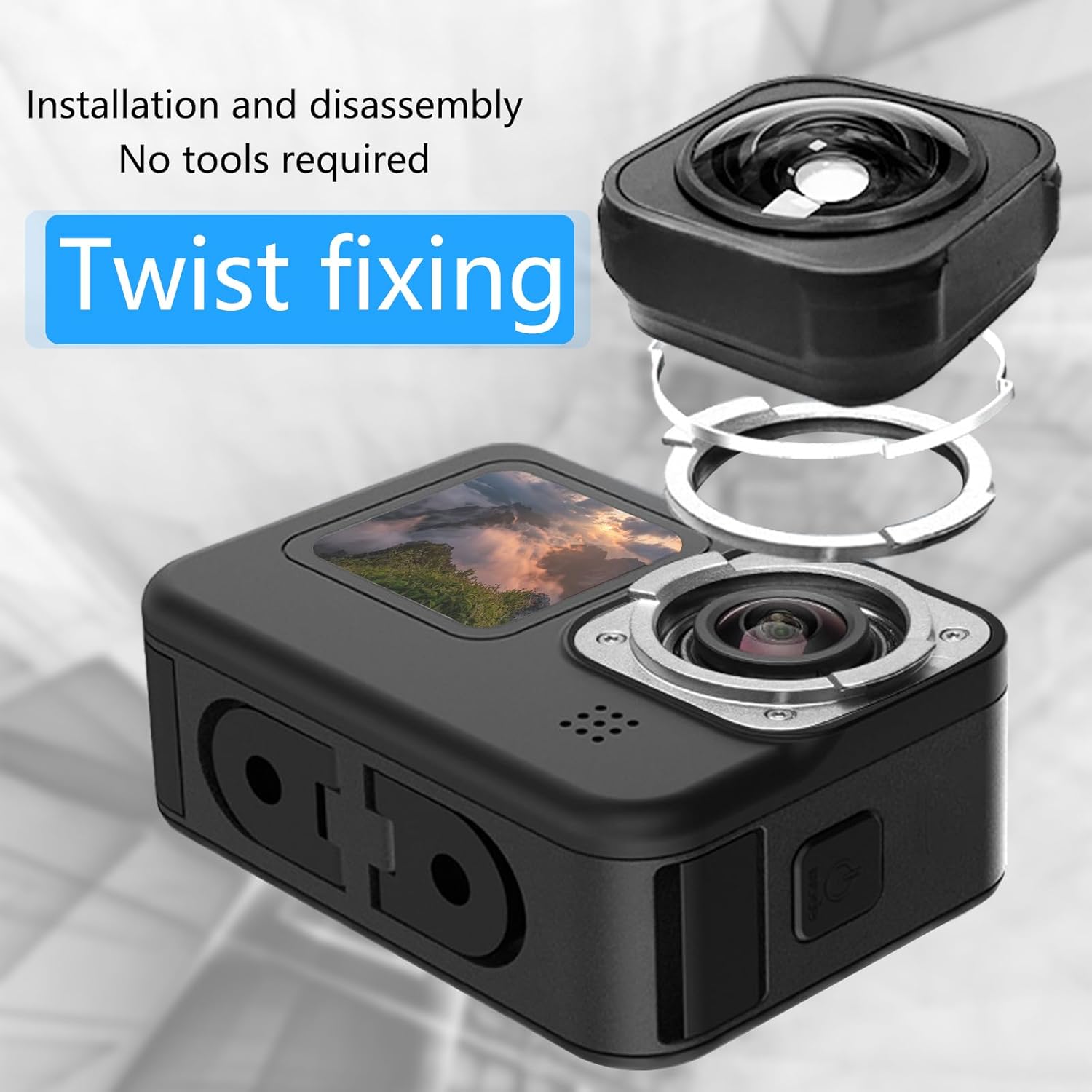 Max Lens mod Compatible con GoPro HERO9101112 Negro –