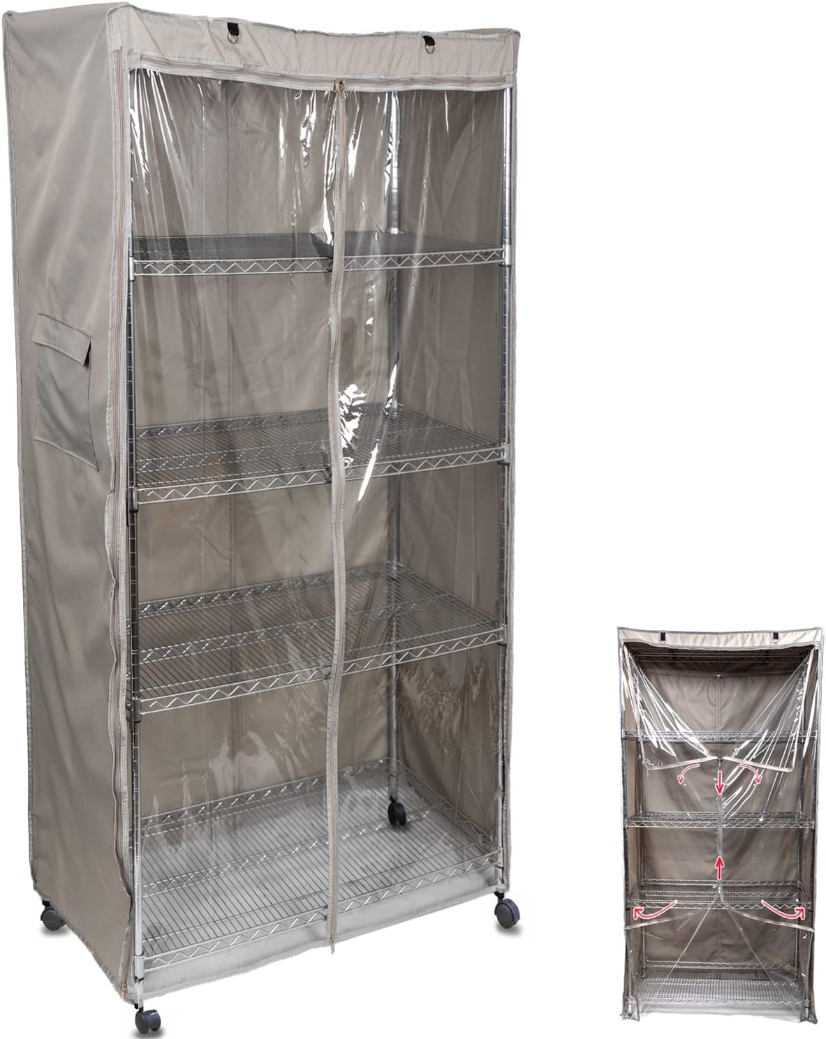 Cubierta para estante de almacenamiento, estante de alambre, protector contra el polvo, se adapta a estantes de 36 pulgadas de ancho x 19 pulgadas