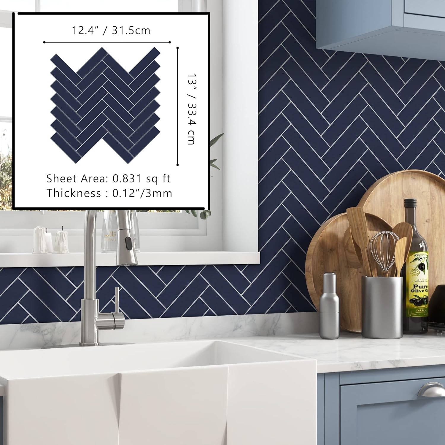 The Tiles Plaza Protector contra salpicaduras de espiga para cocina, azulejos autoadhesivos compuestos de piedra, azulejos de pared para cocina,