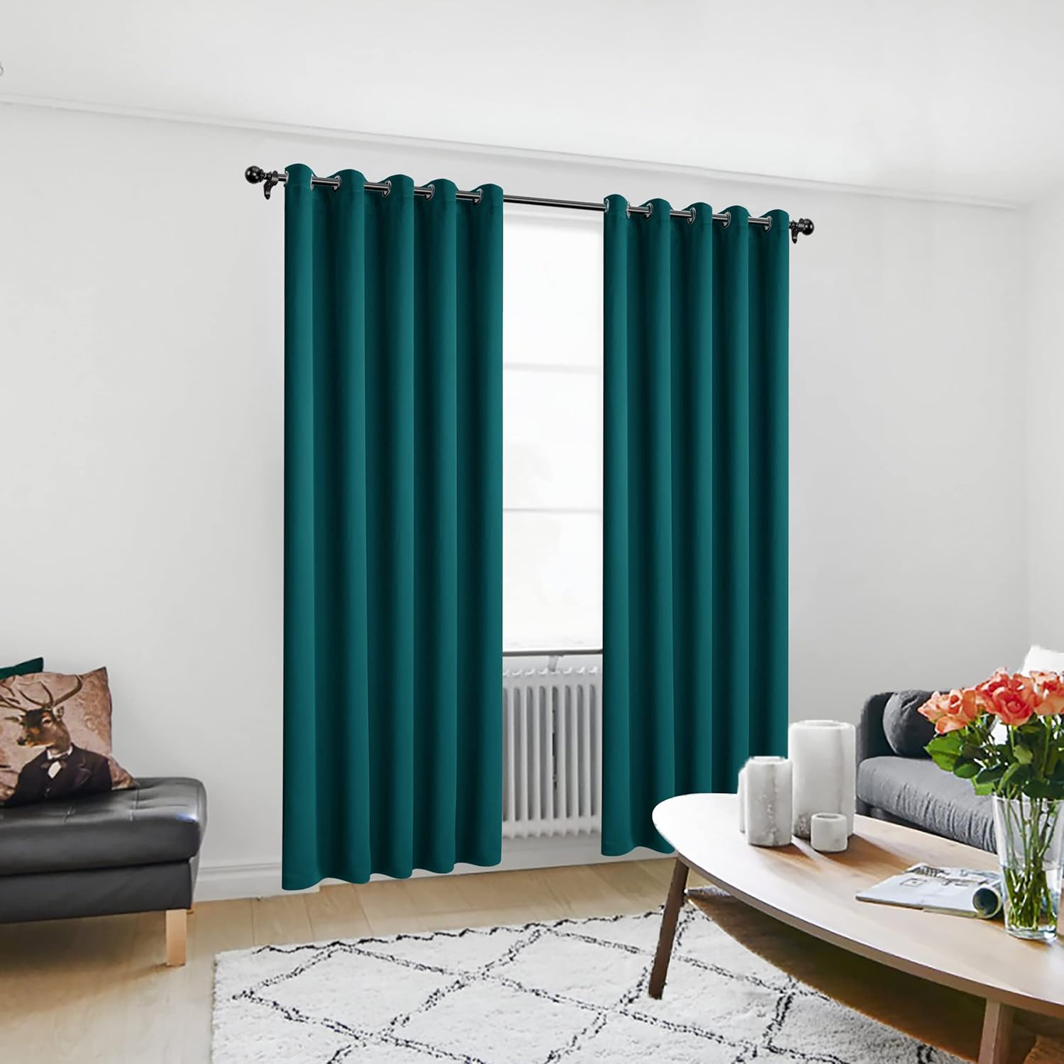Bonzer – Cortinas opacas con ojales para dormitorio y sala de estar, con aislamiento térmico, reducción de ruido y bloqueo de luz, cortinas