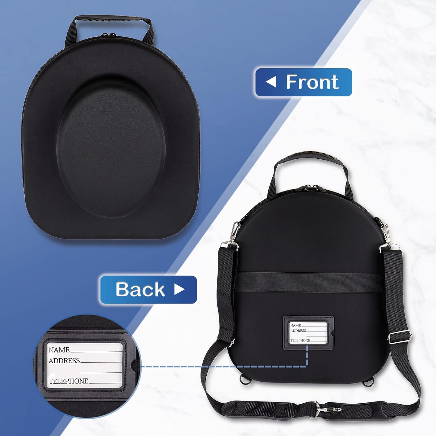 Estuche de viaje para vaquero, Fedora, Panamá, caja rígida para sombrero de viaje, equipada con asa de transporte, correa para el hombro, correa de