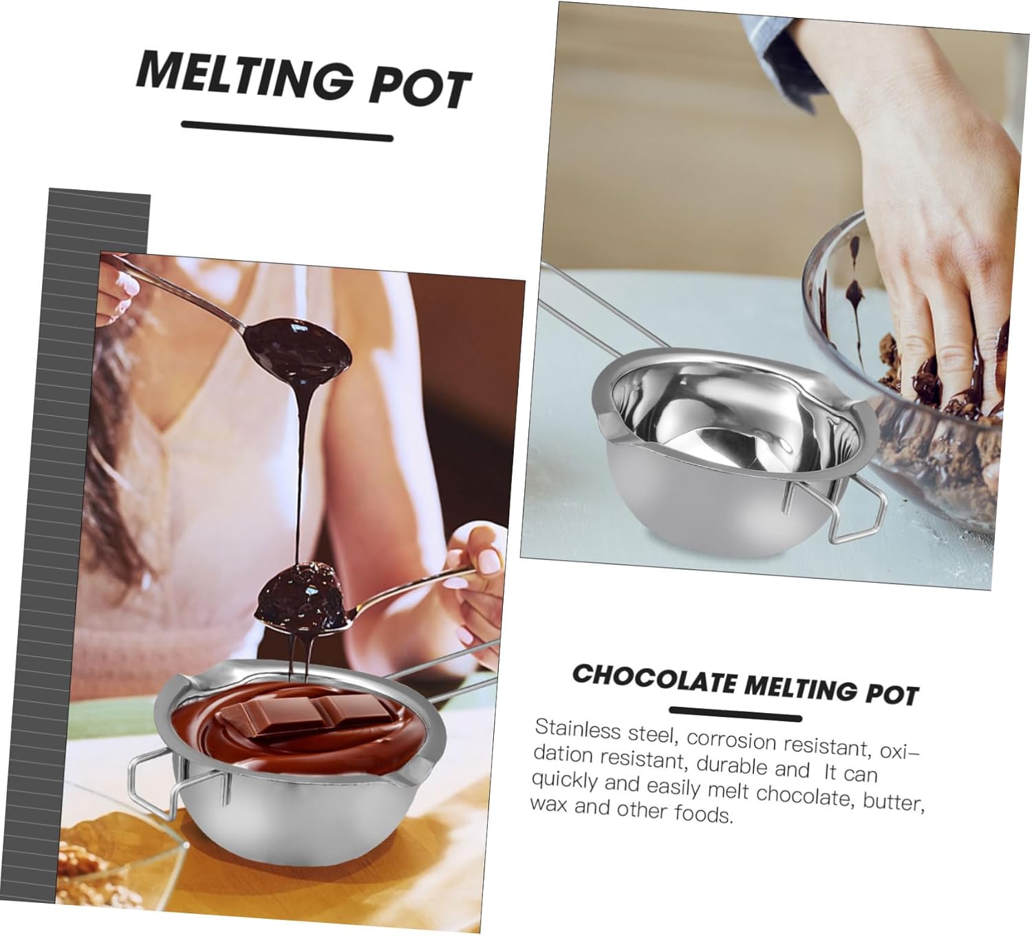 ABOOFAN 3 juegos de velas de mesa de olla de fusión, caldera de leche, molde de para resina, calderas dobles para estufa, caldera doble, olla de