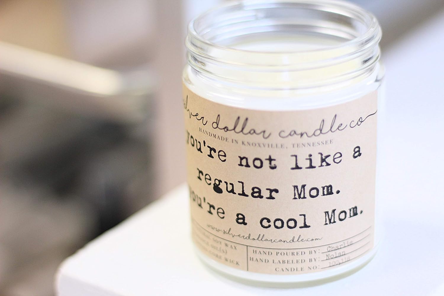 ‘You’re a Cool Mom’ Candle – 9oz Hand-Poured Soy Wax with 24 Unique Scents – Eco-Friendly, Long-Lasting Aroma for Home – Ideal for Moms, Humorous &