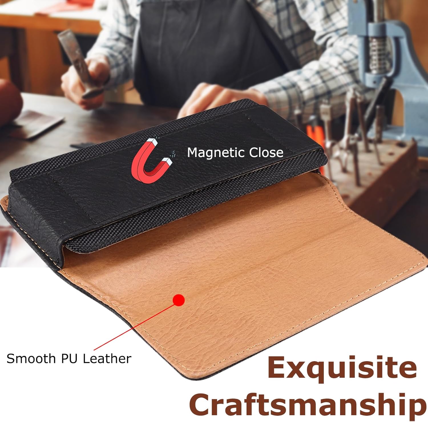 Funda para teléfono Samsung Galaxy Z Fold 5 4 3OnePlus Open 2023 con clip para cinturón y bucle de cuero, funda clásica de piel sintética Z Fold 5,