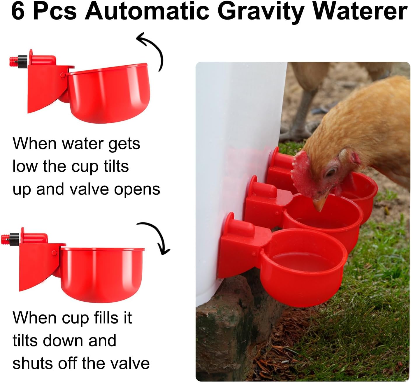 Alimentador automático para pollos sin desperdicios, alimentador automático para aves de corral, juego de comederos y bebederos de pollo para