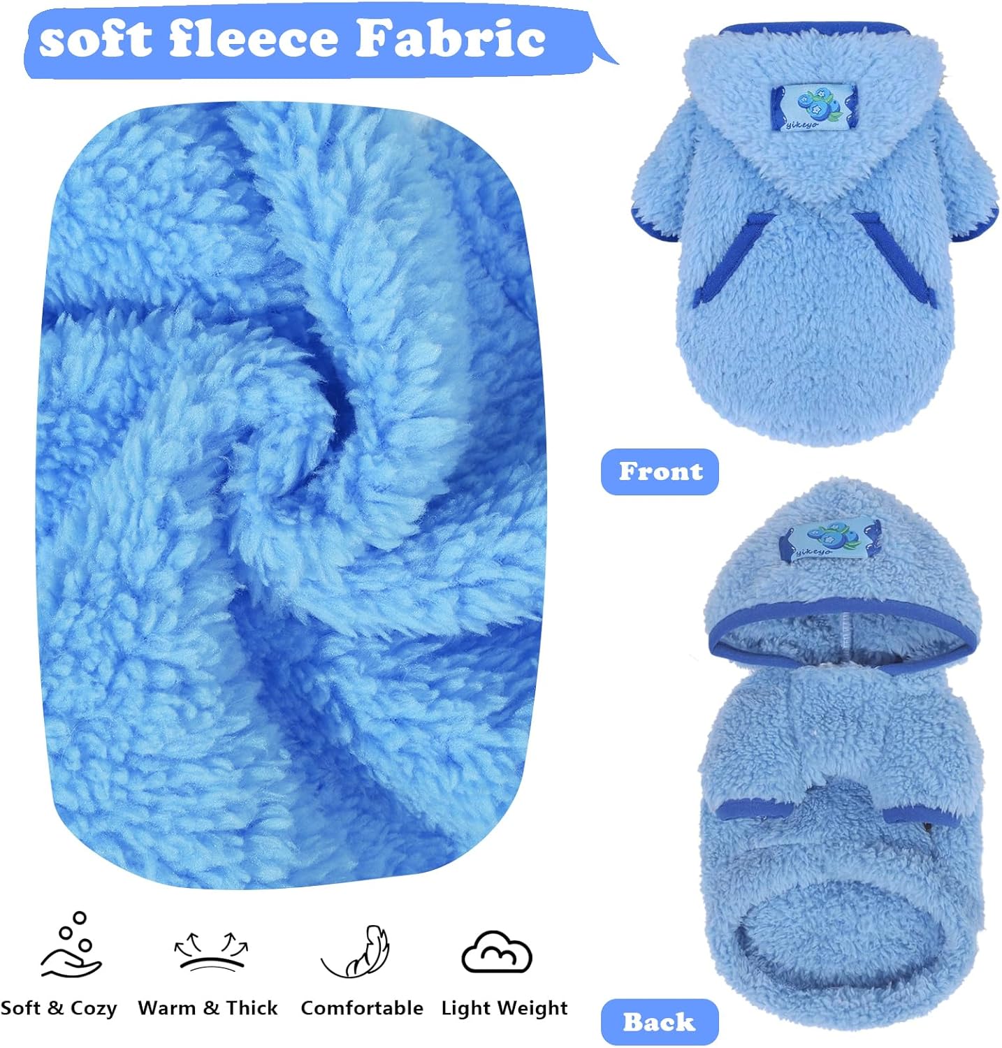 Sudadera con capucha para perro, ropa de invierno para perros pequeños, niños y niñas, sudaderas con capucha para perros para clima frío, abrigos de