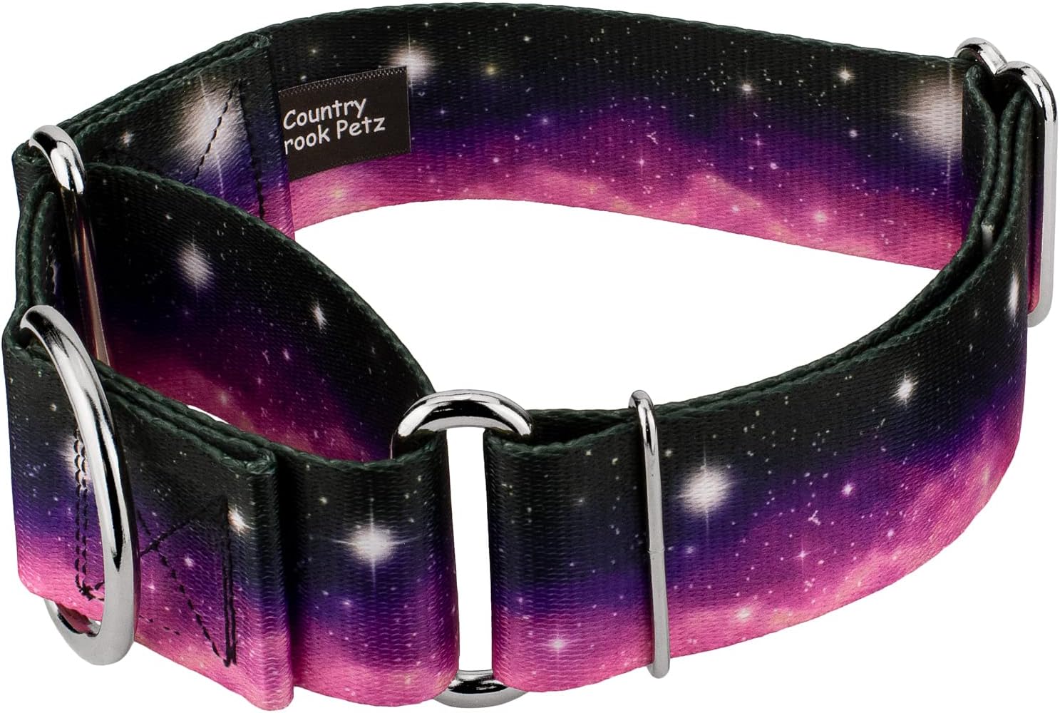 Country Brook Petz – Collar de perro Heavenly Space Martingale – Colección Geek Chic con 4 diseños para cualquier Mega fan (1 12 pulgadas, mediano)