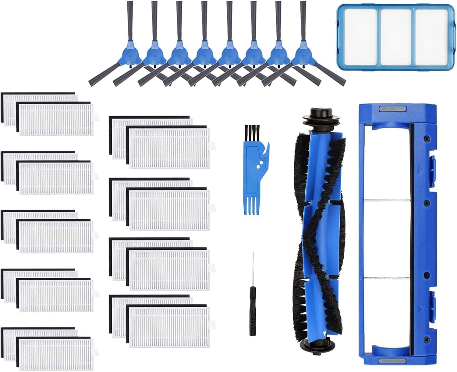 Paquete de 33 piezas de repuesto compatibles con Eufy RoboVac 11S, RoboVac 30, RoboVac 30C, RoboVac 15C, RoboVac 12, RoboVac 35C, accesorios