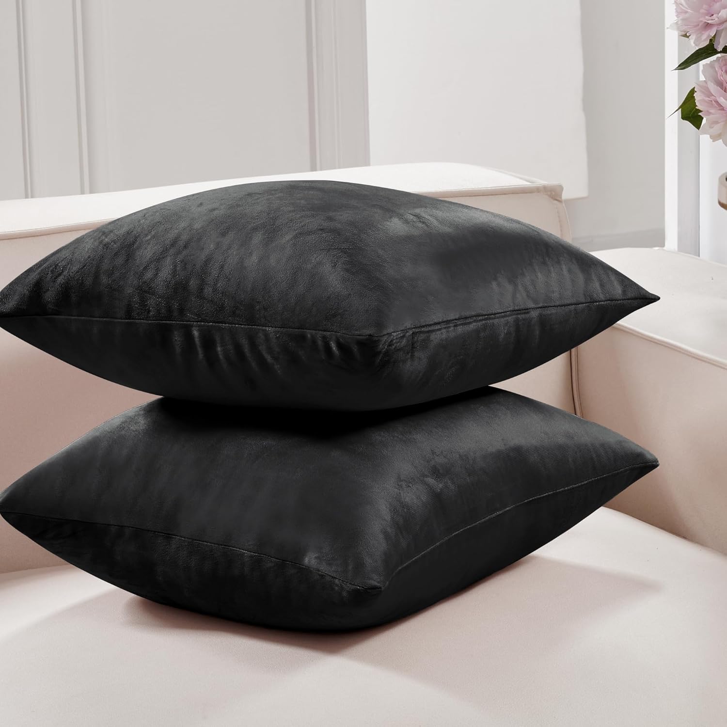 Deconovo – Fundas de almohada, tejido suave, terciopelo. Fundas de almohada, elegantes fundas de almohada