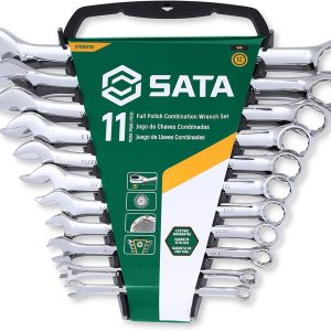 SATA – ST09021SJ – Juego de llaves inglesas combinadas SAE, con exhibidor, totalmente de cromo pulido, de 14 a 78 pulgadas. SATA – ST09021SJ – Juego de llaves inglesas combinadas SAE, con exhibidor, totalmente de cromo pulido, de 14 a 78 pulgadas.
