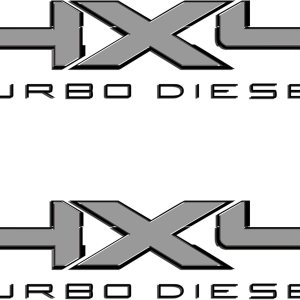 4X4 Turbo Diesel Bedside Vinyl Decal for Ford Trucks Silver with Gloss Black Outline 4X4 Turbo Diesel Bedside Vinyl Decal for Ford Trucks Silver with Gloss Black Outline
