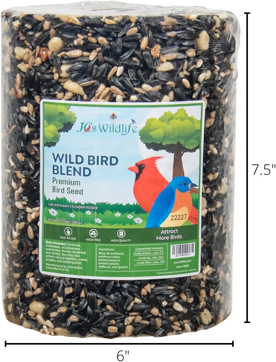 JCs Wildlife Wild Bird Blend – Cilindro grande de semillas de pájaro, 3.75 libras (1)