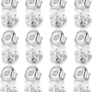 24 piezas de aretes de plata de ley 925 de repuesto para aretes, hipoalergénicos, cierre seguro de oreja, para aretes de plata 24 piezas de aretes de plata de ley 925 de repuesto para aretes, hipoalergénicos, cierre seguro de oreja, para aretes de plata