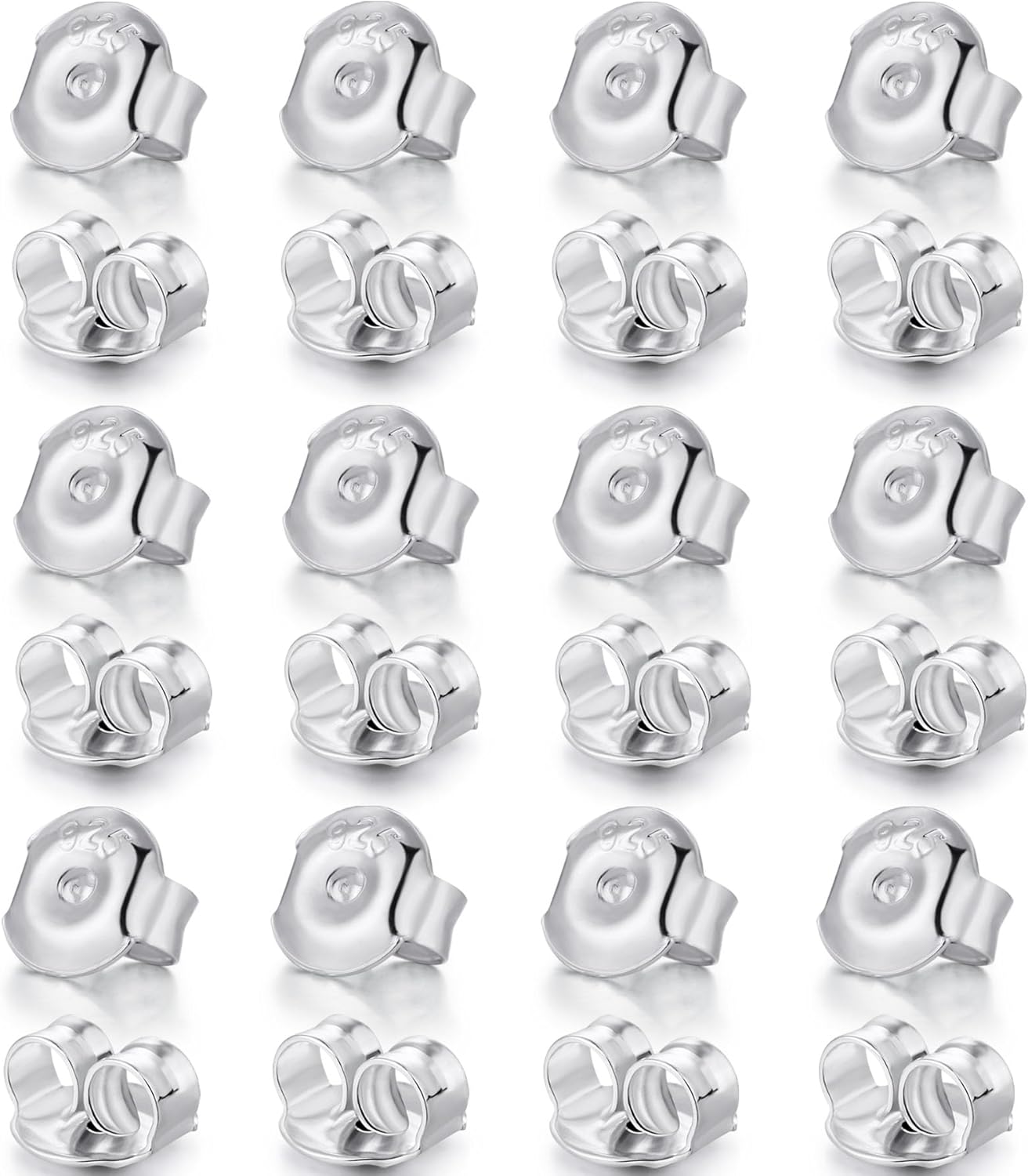 24 piezas de aretes de plata de ley 925 de repuesto para aretes, hipoalergénicos, cierre seguro de oreja, para aretes de plata