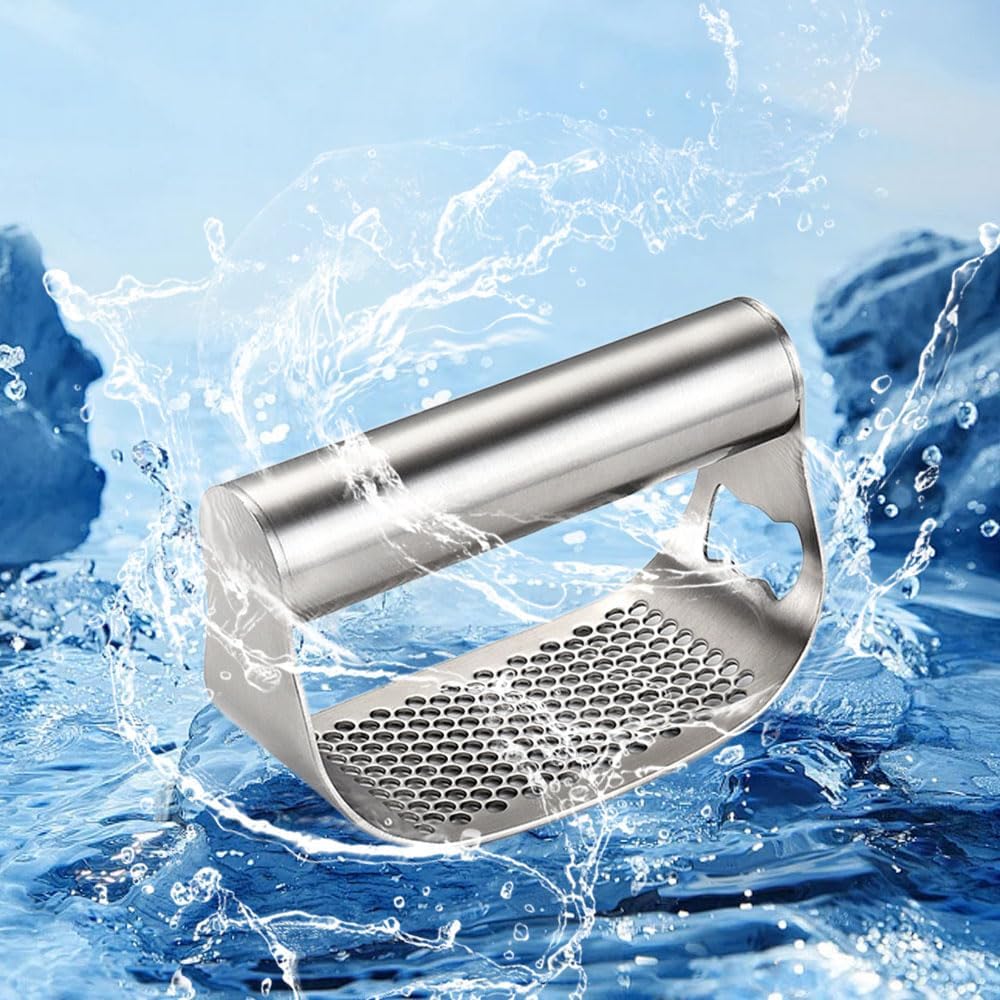 Stainless Steel Garlic Press, 2024 New Garlic Press Rocker Crusher Garlic Masher, Premium Sainless Steel Manual Garlic Presser Crusher Garlic (A)