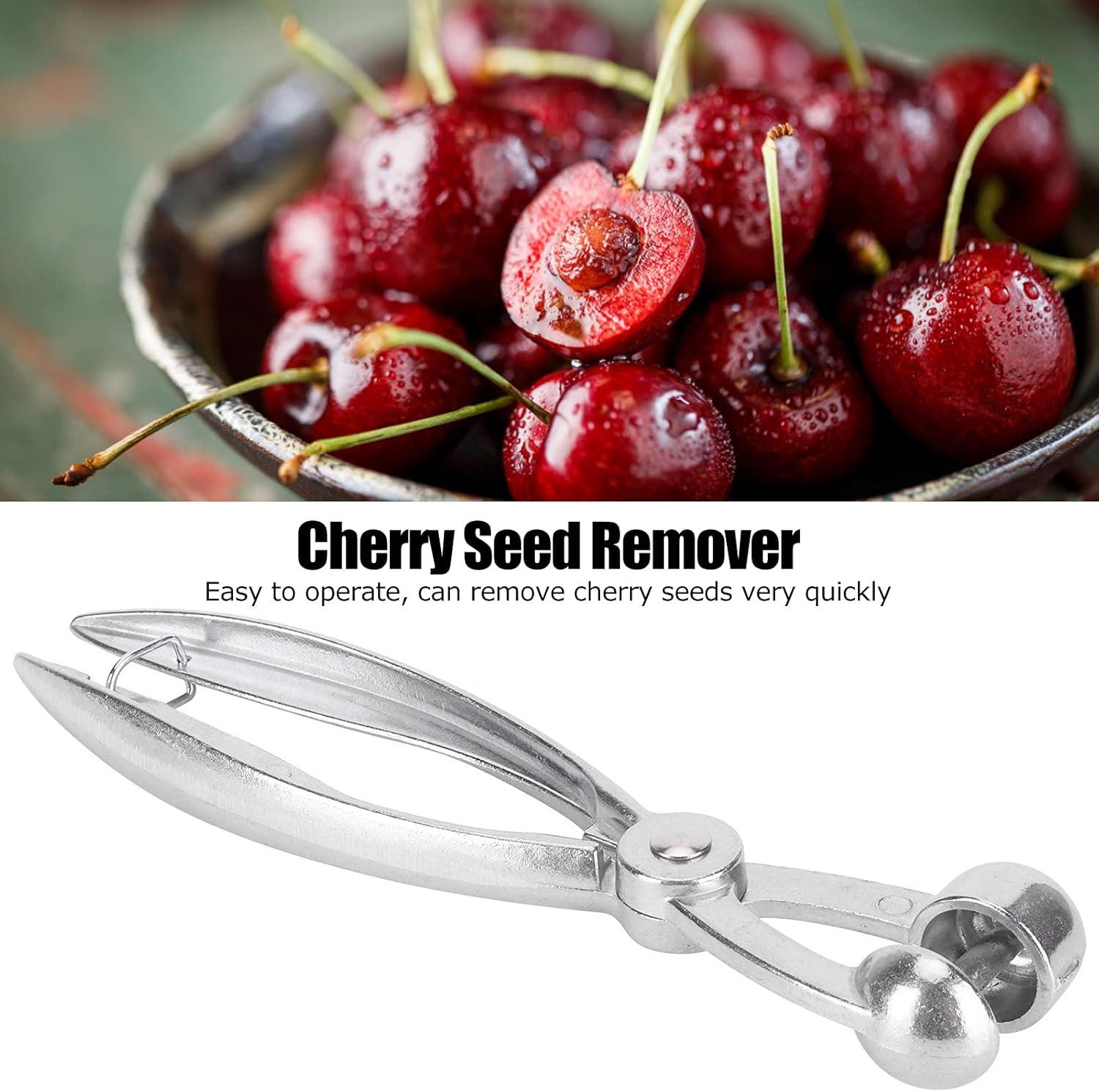 Gavigain Herramienta de descorazonador de cerezas, herramienta de descorazonador de cerezas, aleación de aluminio, removedor de núcleo de semillas