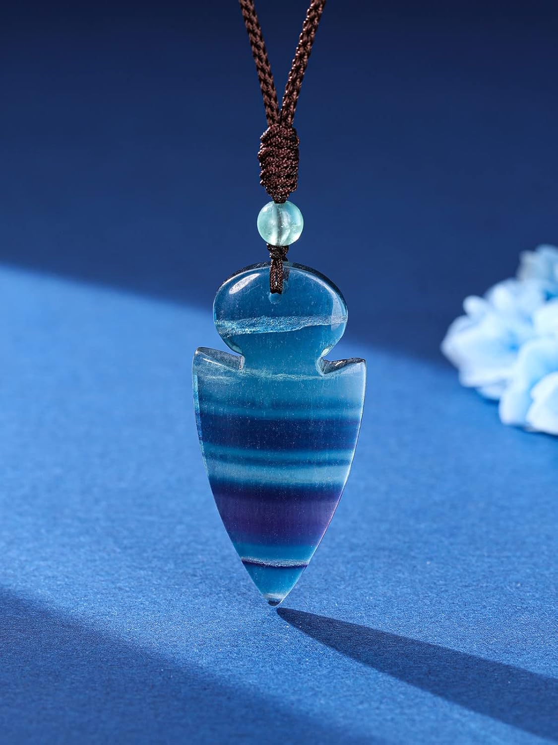 PESOENTH Collar de zorro de cristal para hombres y mujeres, con piedra curativa de fluorita, amuleto de protección de amuleto de la suerte, collar