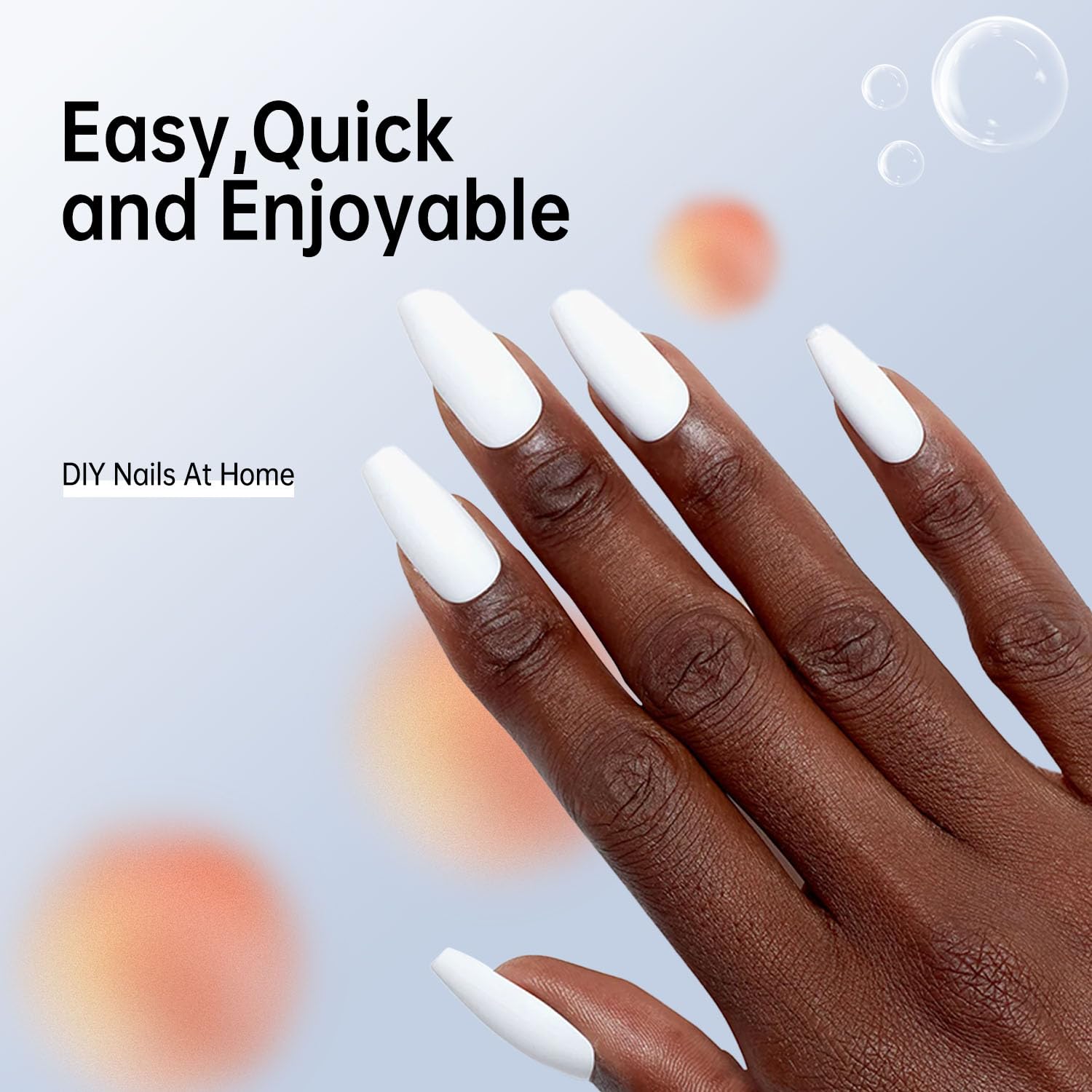 Kit de poligel de uñas de color blanco de 1 onza para uñas de gel de extensión de gel constructor con solución deslizante, espátula, regalo de