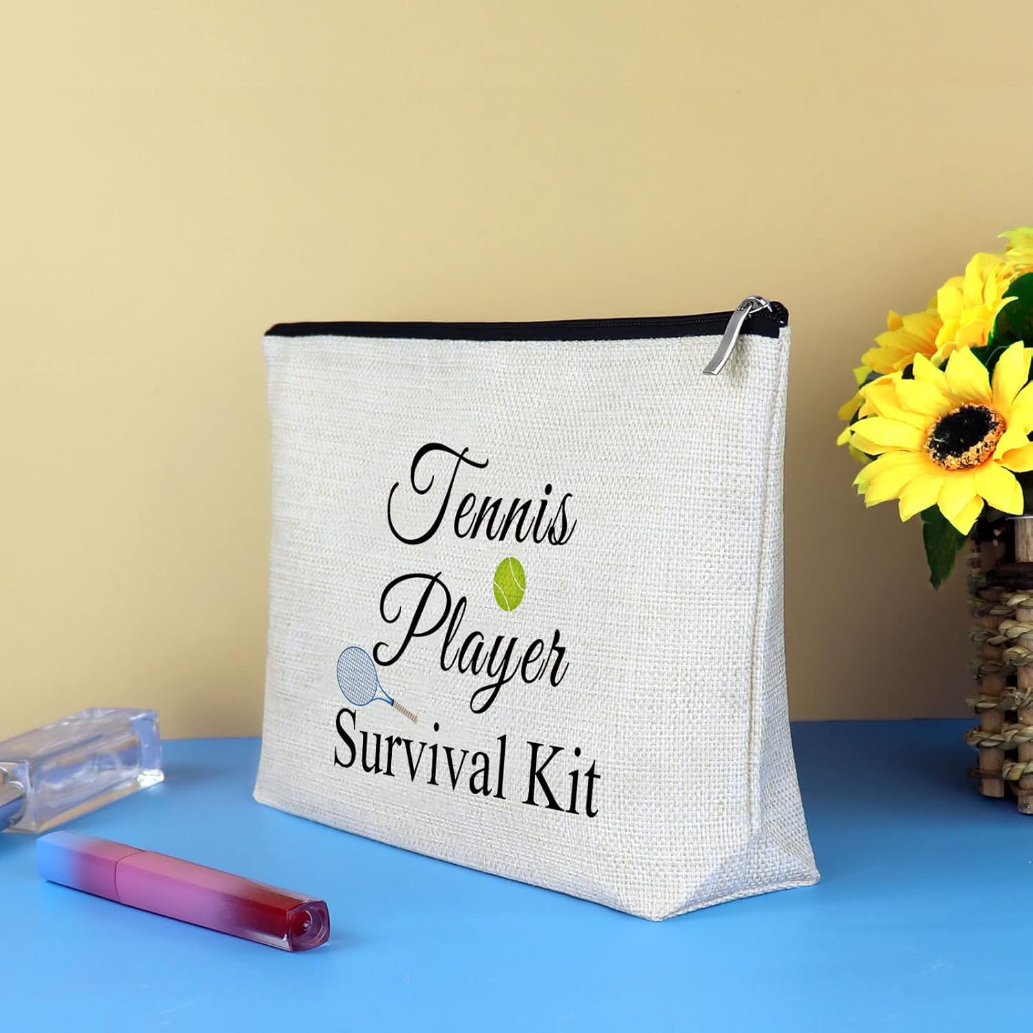 Regalos para jugadores de tenis, regalo para amantes del tenis, bolsa de maquillaje, regalo de tenis para niñas y mujeres, bolsa de cosméticos