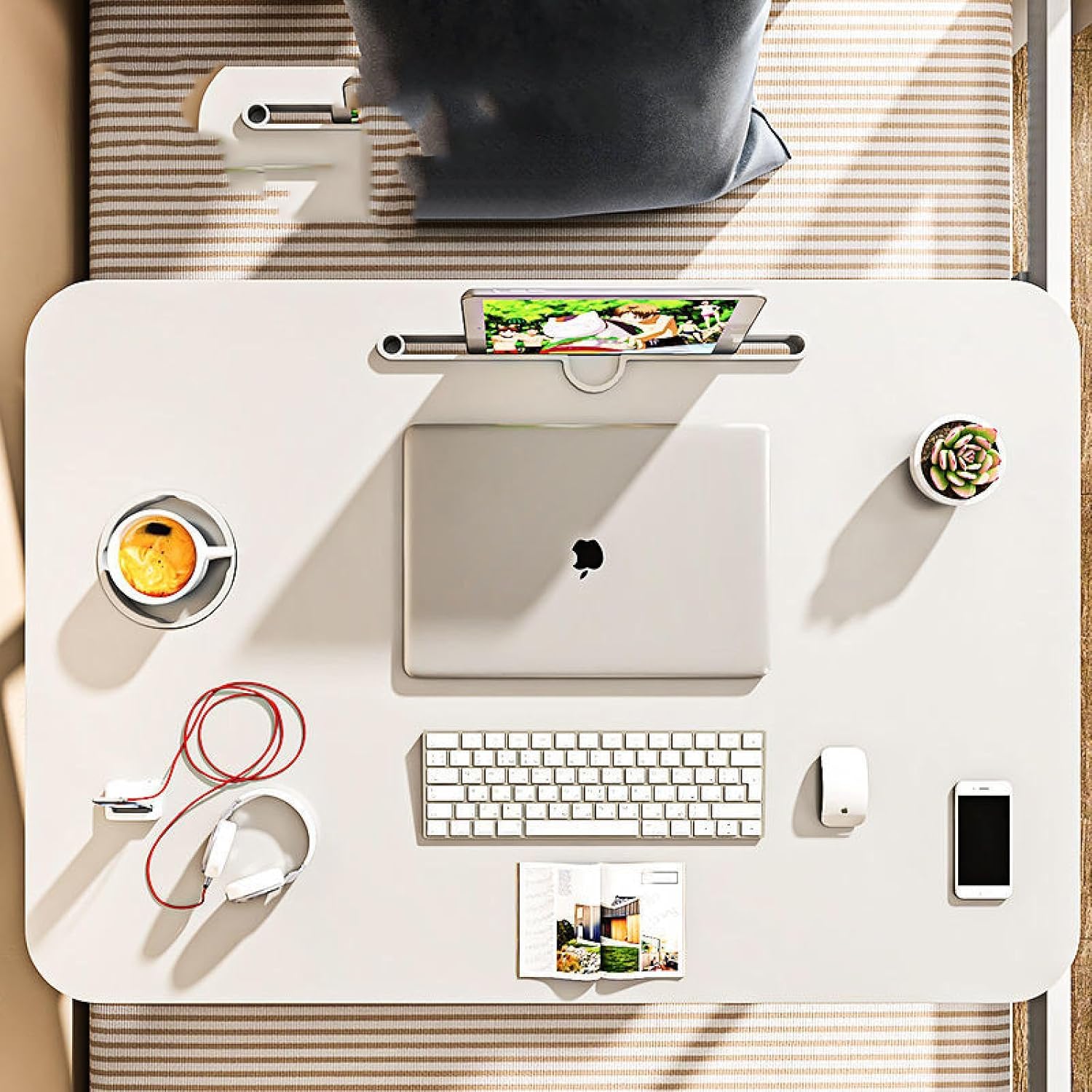 HOPKO Mesa plegable con cama alta, el libro se puede utilizar en el estudio de escritura de dormitorio de computadora portátil