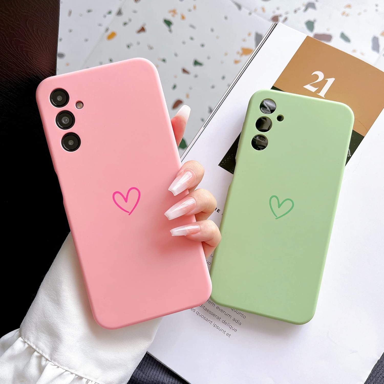 Jmltech Funda protectora de silicona para Samsung Galaxy A14 5G, color menta Slim Fit a prueba de golpes para teléfono de mujer