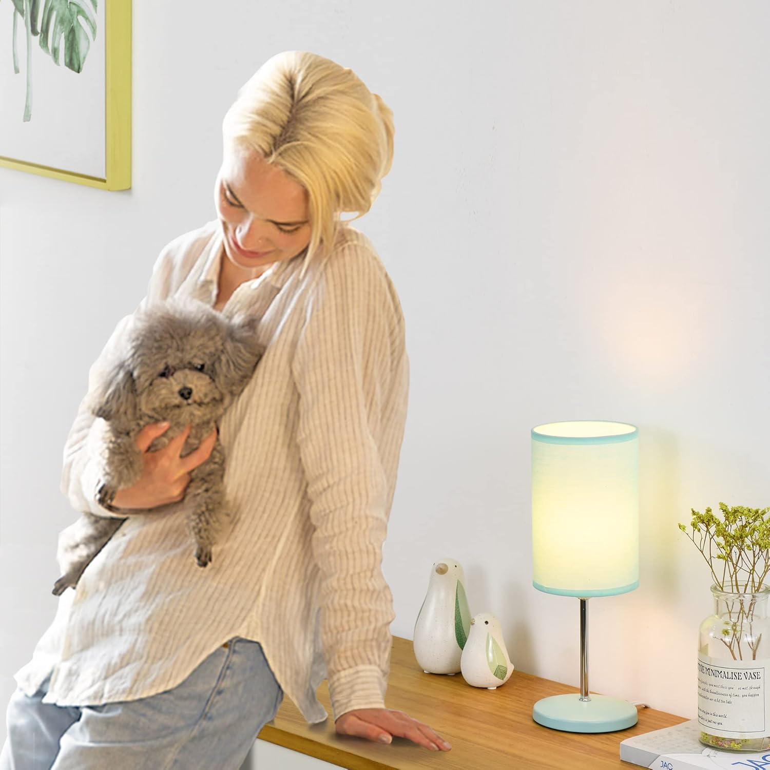 Lampwell Alee – Lámpara de mesa pequeña para sala de estar como lámpara de mesita de noche para dormitorio, juego de 2, lámpara de mesa moderna,