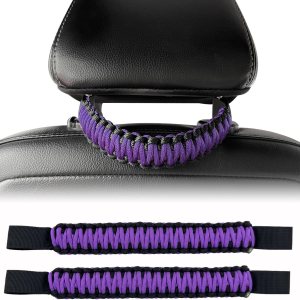 Asas de agarre para reposacabezas (púrpura), asas de agarre para reposacabezas de paracaídas para Jeep Tacoma Bronco 4Runner, asas de agarre Asas de agarre para reposacabezas (púrpura), asas de agarre para reposacabezas de paracaídas para Jeep Tacoma Bronco 4Runner, asas de agarre