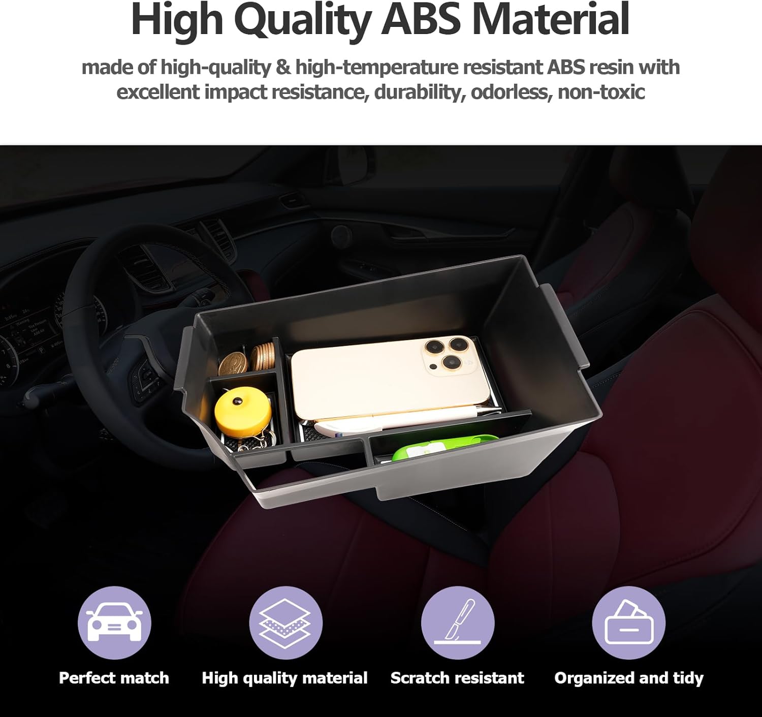 LUWU 2023 2024 Infiniti QX50 QX55 Organizador de consola central, caja de reposabrazos, organizador de reposabrazos 2018-2024 QX50 Bandeja de