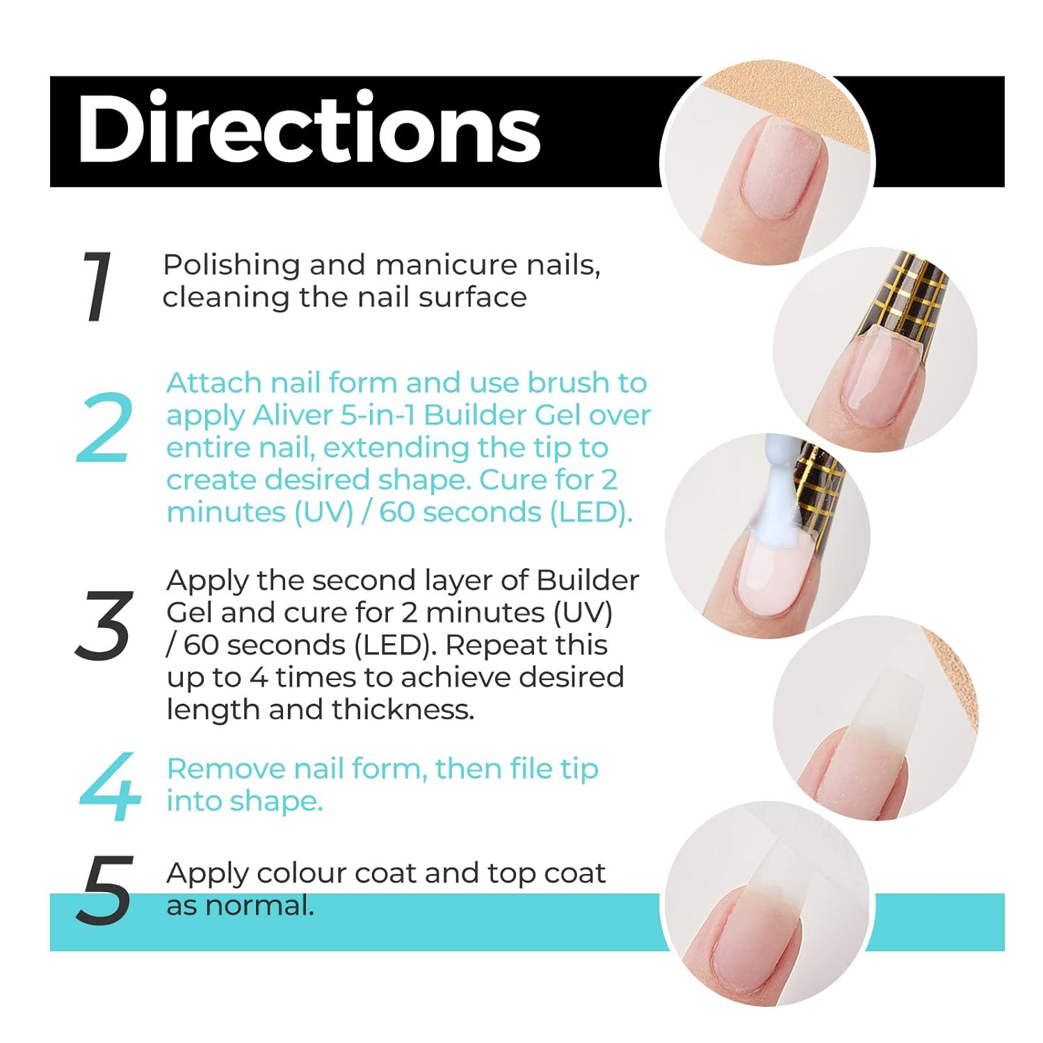 IKZEE Gel constructor 5 en 1, paquete de 2 gel fortalecedor base, geles de uñas constructores, gel de esmalte de uñas UVLED para extensión de uñas,