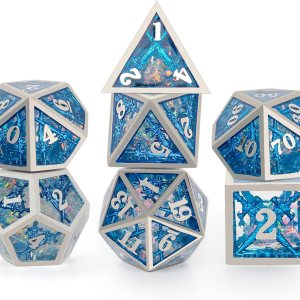 Dados DND, dados de metal huecos D&D, dados de resina de doble espada con caja de regalo para juegos de mazmorras y dragones, 7 piezas de dados Dados DND, dados de metal huecos D&D, dados de resina de doble espada con caja de regalo para juegos de mazmorras y dragones, 7 piezas de dados