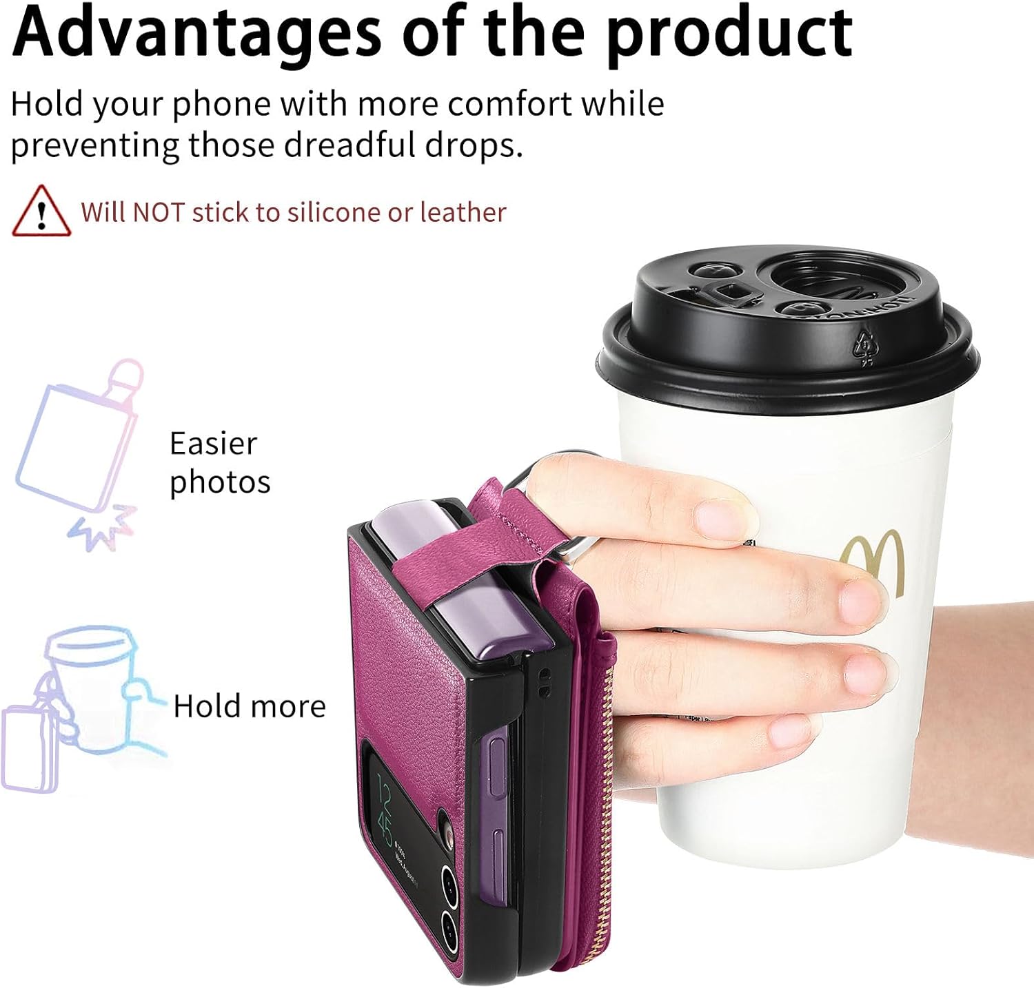 Asuwish Compatible con Samsung Galaxy Z Flip 4 5G 2022 – Funda tipo cartera y ranura para tarjetas, anillo con cierre magnético, a prueba de golpes,