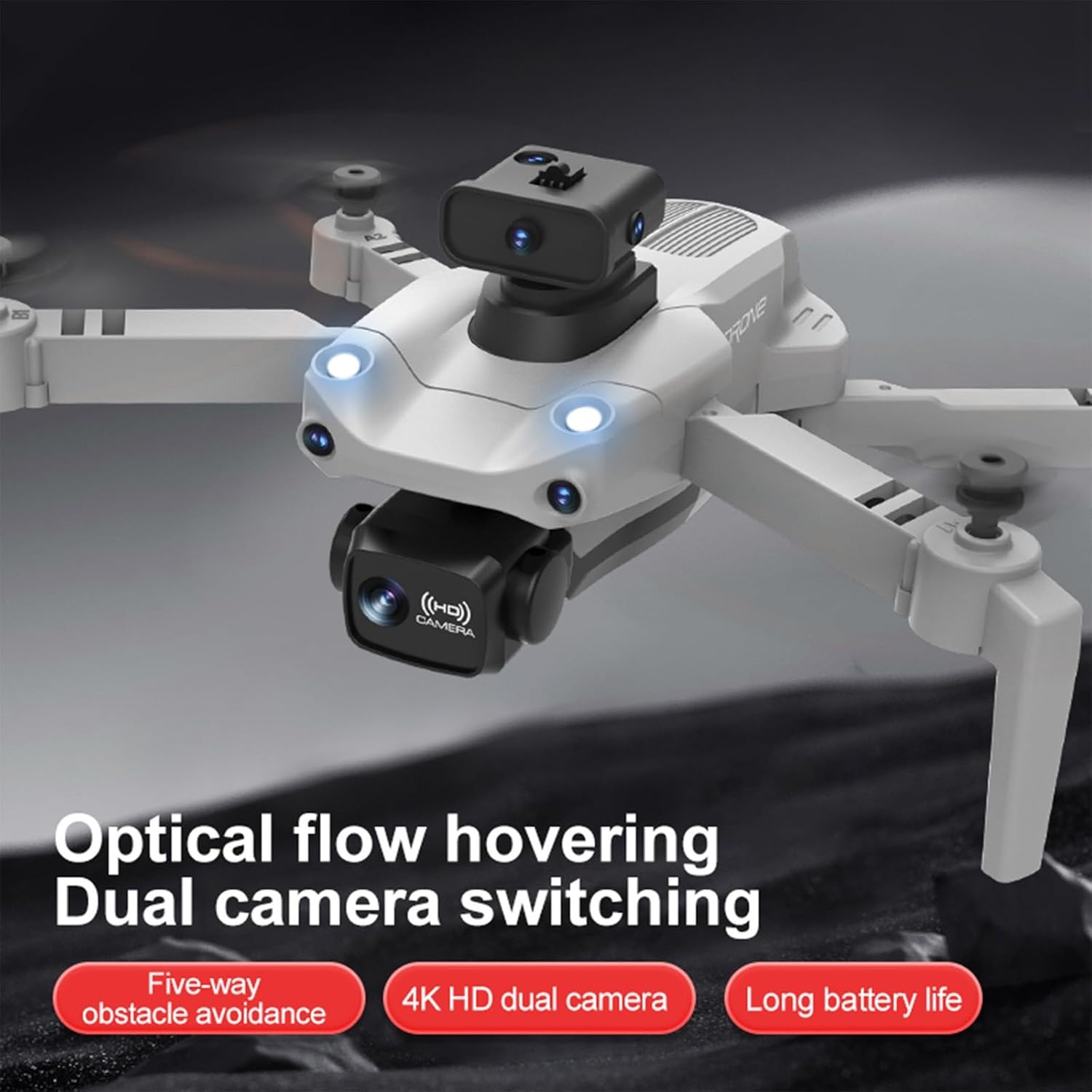 2023 nuevo dron WiFi FPV con cámara dual 1080P HD modo de retención de altitud plegable RC Drone Quadcopter Circle Fly, ruta volar, retención de