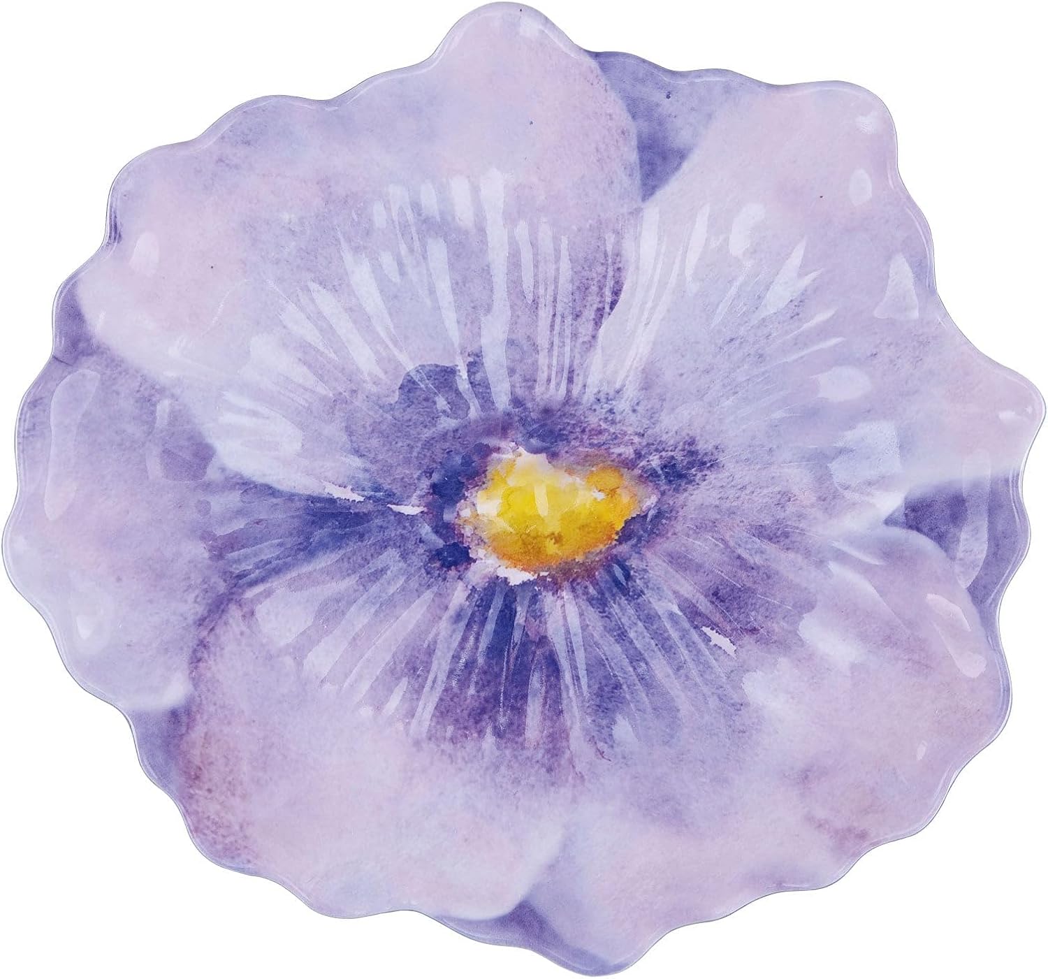 UP ware – Platos de postre de melamina lavanda, platos pequeños en forma de flores, para aperitivos, aperitivos y guarniciones, morado, 7.5 x 7
