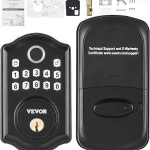 VEVOR Cerradura de puerta de huellas dactilares, cerradura de puerta de entrada sin llave con huella dactilarcódigo de tecladollave, bloqueo VEVOR Cerradura de puerta de huellas dactilares, cerradura de puerta de entrada sin llave con huella dactilarcódigo de tecladollave, bloqueo