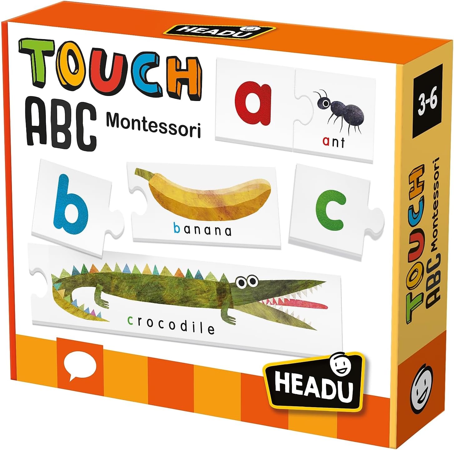 Headu Montessori Touch ABC EN20942 Juguete educativo para niños, niños y niñas de 3 a 6 años