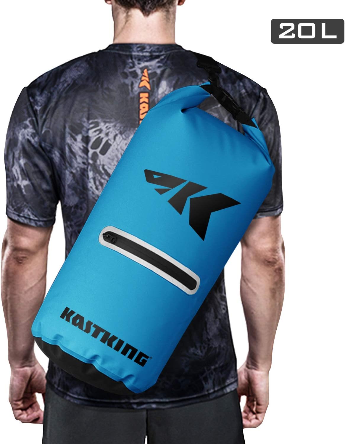 KastKing Cyclone Seal – Bolsa seca 100% impermeable con funda para teléfono, bolsillo frontal con cremallera, perfecta para playa, pesca, kayak,