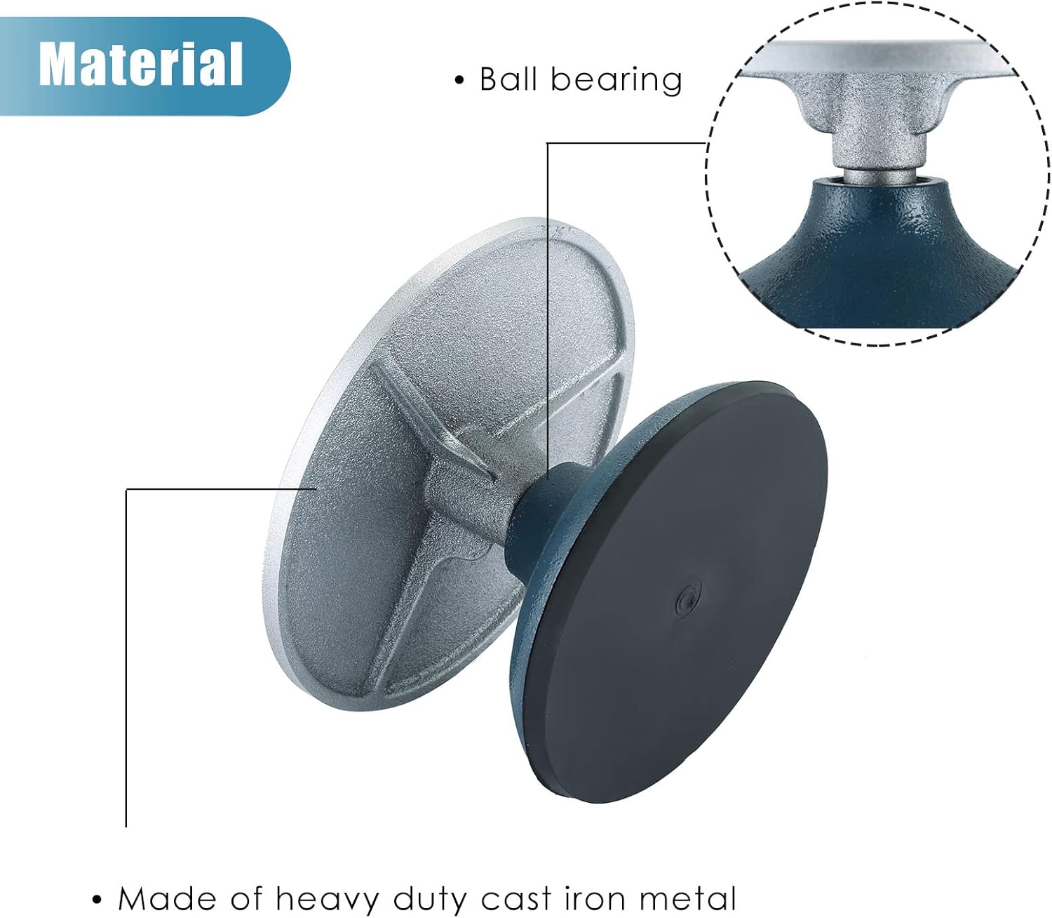 MYFULLY Rueda de cerámica para esculpir 7 pulgadas de diámetro, rueda de metal de hierro fundido resistente para decoración de cerámica con funda de