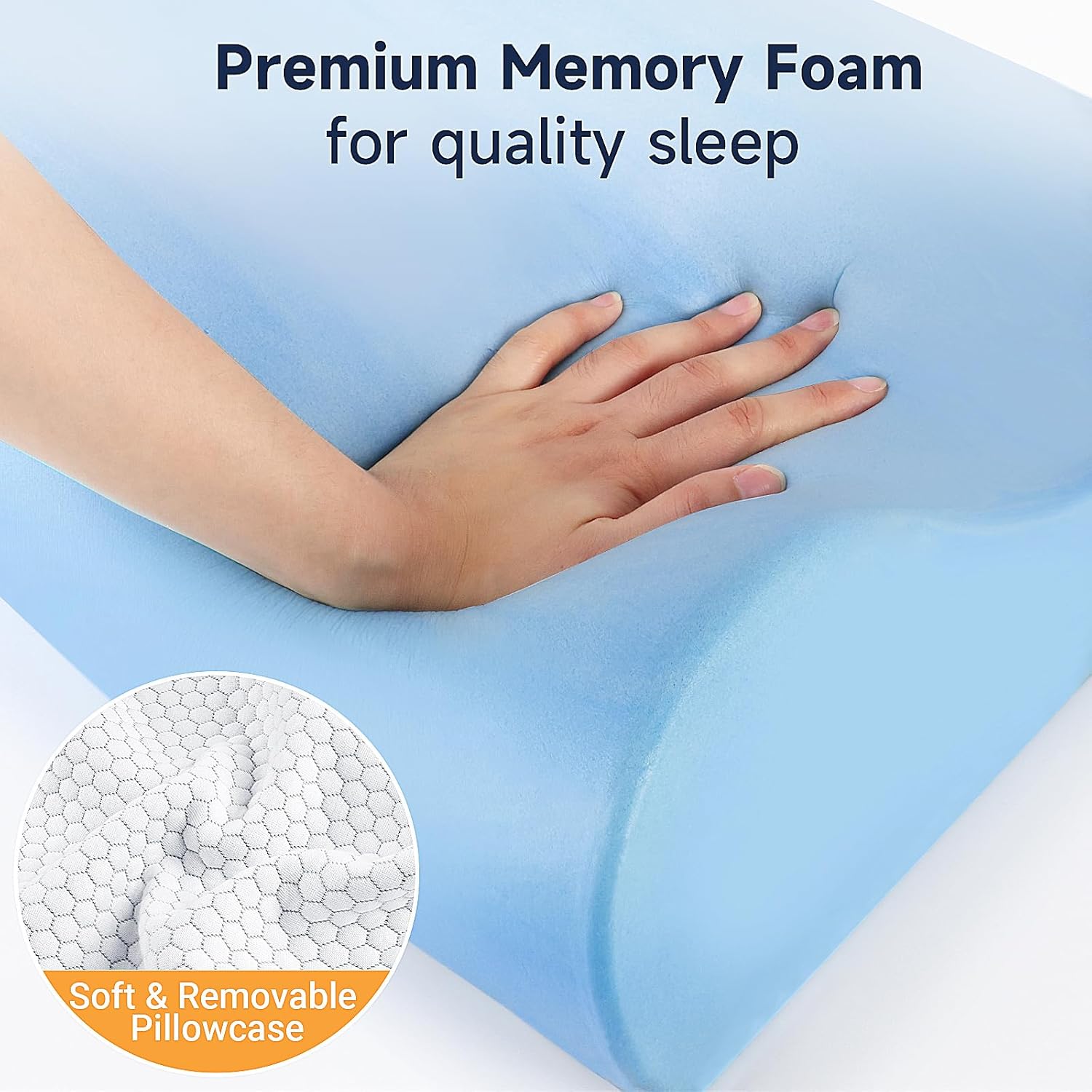 CushZone Almohada cervical ergonómica para aliviar el dolor, soporte para cuello y hombros, para dormir lateral, espalda y estómago, artículos